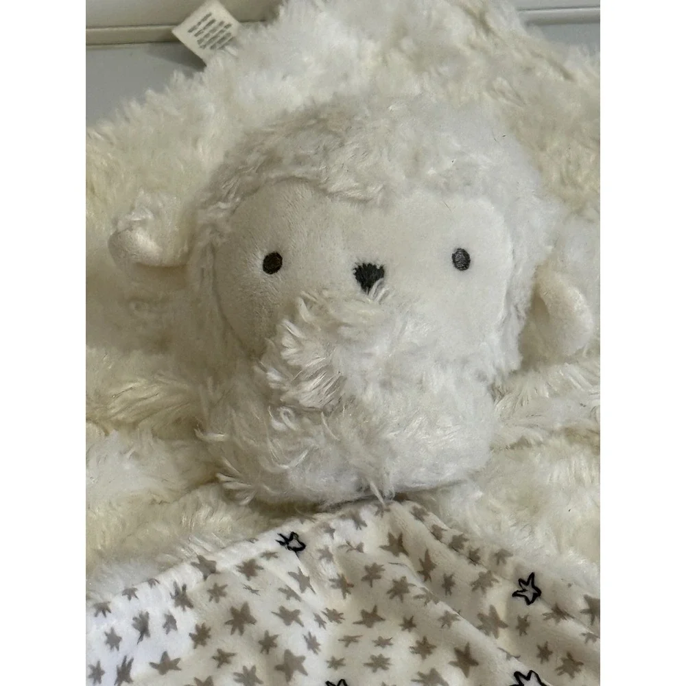 Carter's Just One You‎ White Swirl Plush Lamb Lovey Gravy & Navy Stars 13